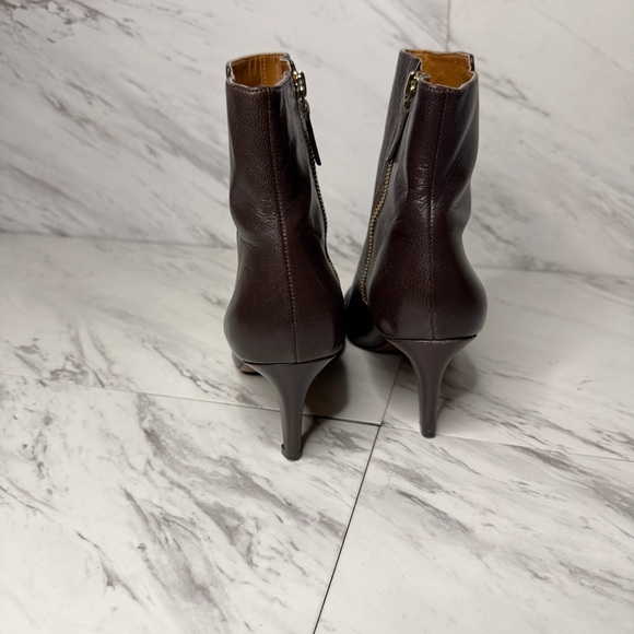 Nine West Junia Chocolate Brown Leather Ankle Boots SZ 9.5 - Picture 5 of 6